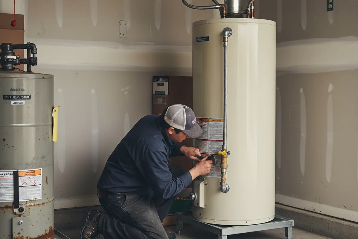 Water heater and shutoff valve replacement in Enfield